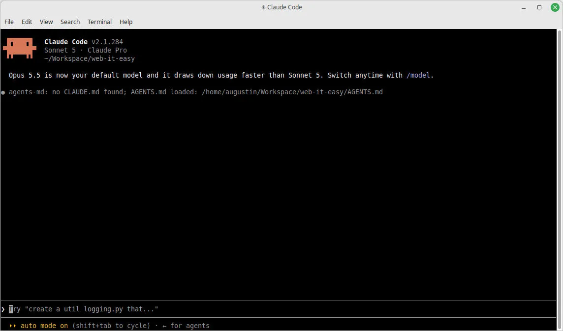 Claude Code in a terminal
